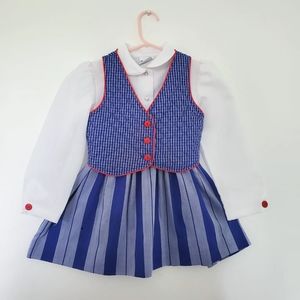 Vintage 1980s Bonnie Jean dress with matching vest
